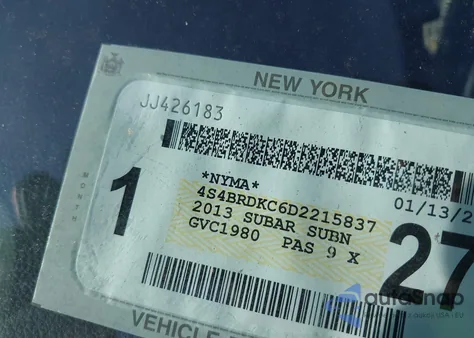 2013 Subaru Outback 3.6R Limited из США, поврежденный, VIN 4S4BRDKC6D2215837